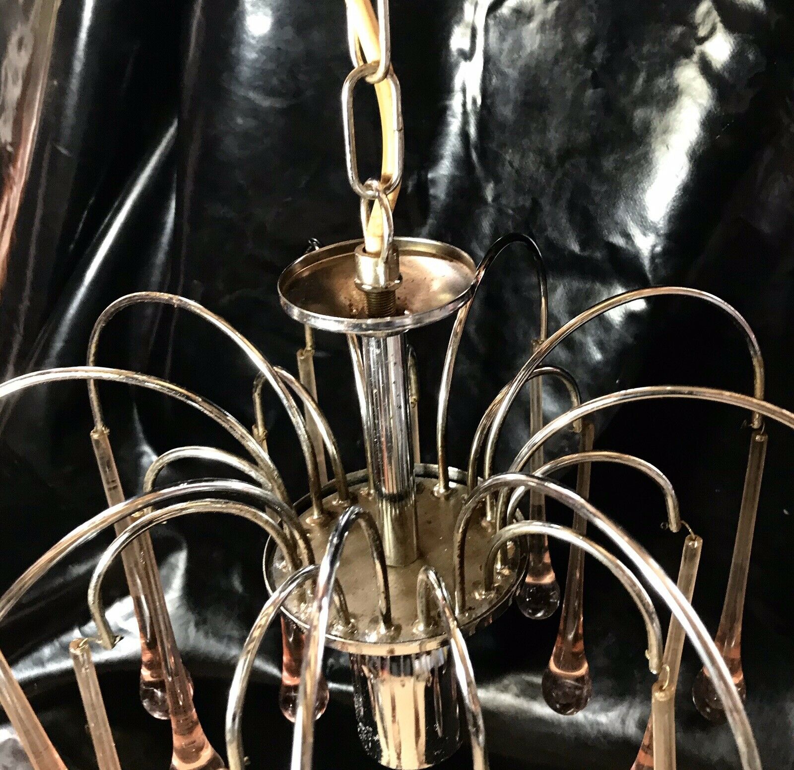 Lustre design year 70 drops of water Murano chrome