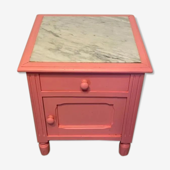 Table de chevet rose plateau en marbre