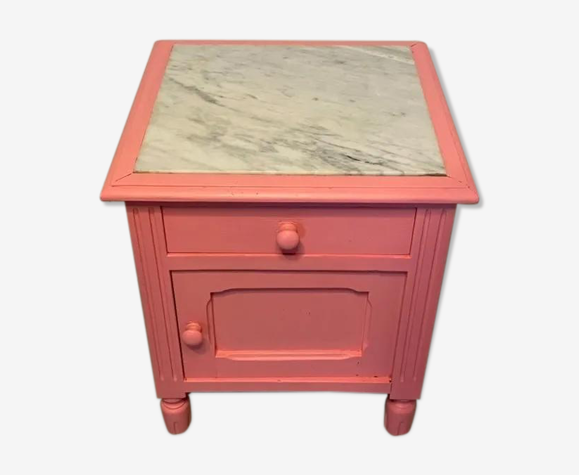 Table de chevet rose plateau en marbre