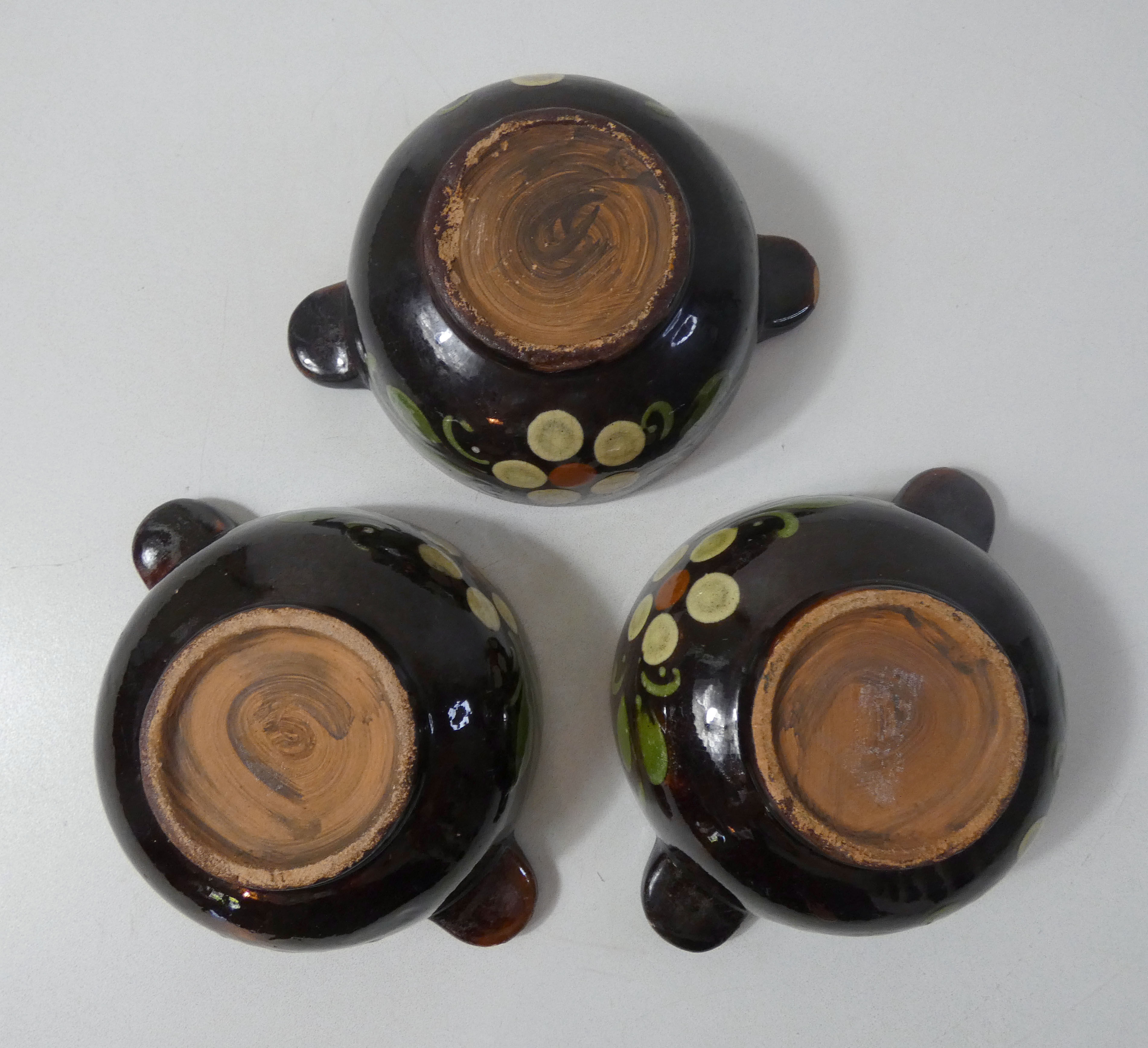Set of 3 alsatian bowls in glazed terracotta