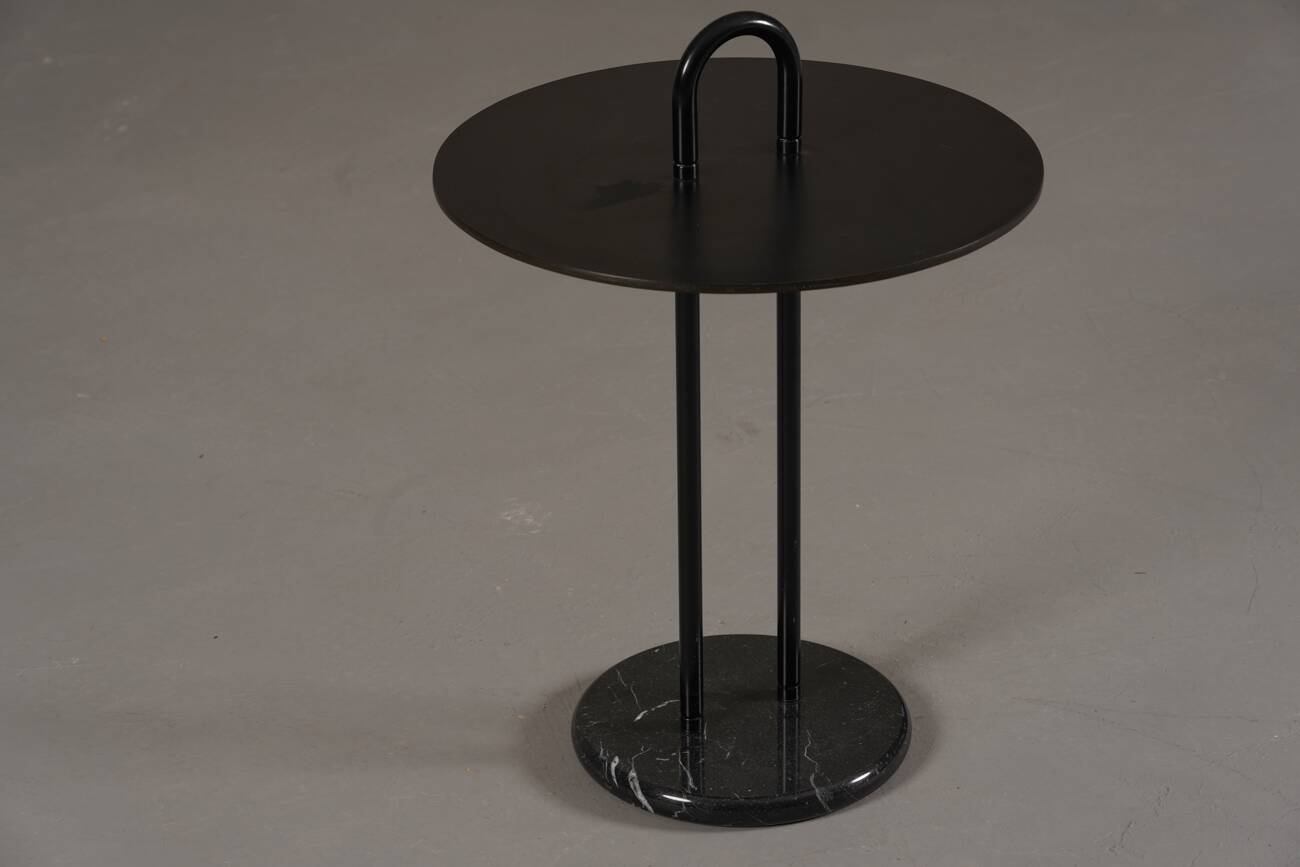 Vintage marble base coffee table by Vico Magistretti for Cattelan, Italy 1980s