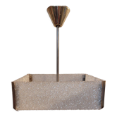 Square perspex ceiling lamp and gilded brass 1960.