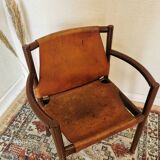 Vintage Leather Armchair: Janez Lajovic PRISANK Model, Mid-Century Modern