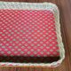 Wicker and wood serving tray
