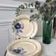 Set of 6 flat plates blue flowers Saint-Amand years 30-40