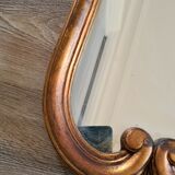 Ancien miroir doré rococo avec coquille, 61x38 cm