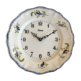Old clock clock star ceramic plate sarreguemines vintage