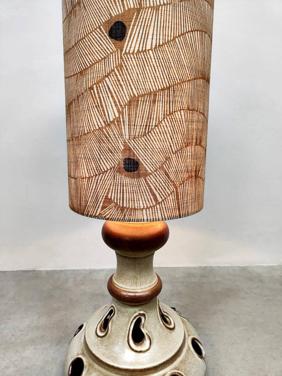 Lampadaire vintage en céramique « Tons naturels », Allemagne de l'Ouest, années 1970