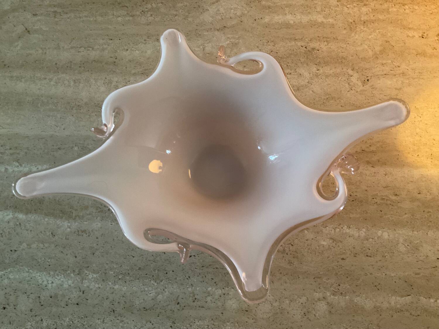 Vintage pink glass paste cup