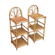 Pairs of bedside tables 3 shelves in vintage rattan