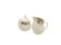 Ewa sugar bowl and creamer, mid-century modern, ivory white porcelain, Poland, 1970s.