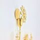 Pair of Extra Large Mid Century Gilt Brass & Crystal Flower Shape Wall Lights from Palwa, Germany