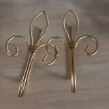 Lot 2 hooks for curtain embraces fleur de lys gilded