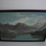 Hand painted painting, oil on fiberboard, signed, Czechoslovakia, 1960's.