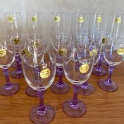 Lot de verres cristal Lilas vintage