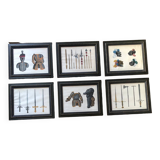 Lot 6 framed engravings with Middle Ages weapons theme