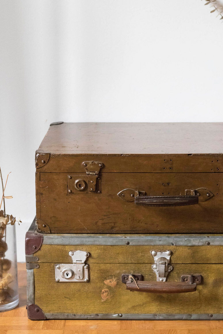 Old suitcase -vintage travel trunk