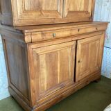 Large two-part cherry wood sideboard