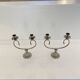 Silver Plated Pair Double Swan Candelabra Candleholders Sculptural 1970s