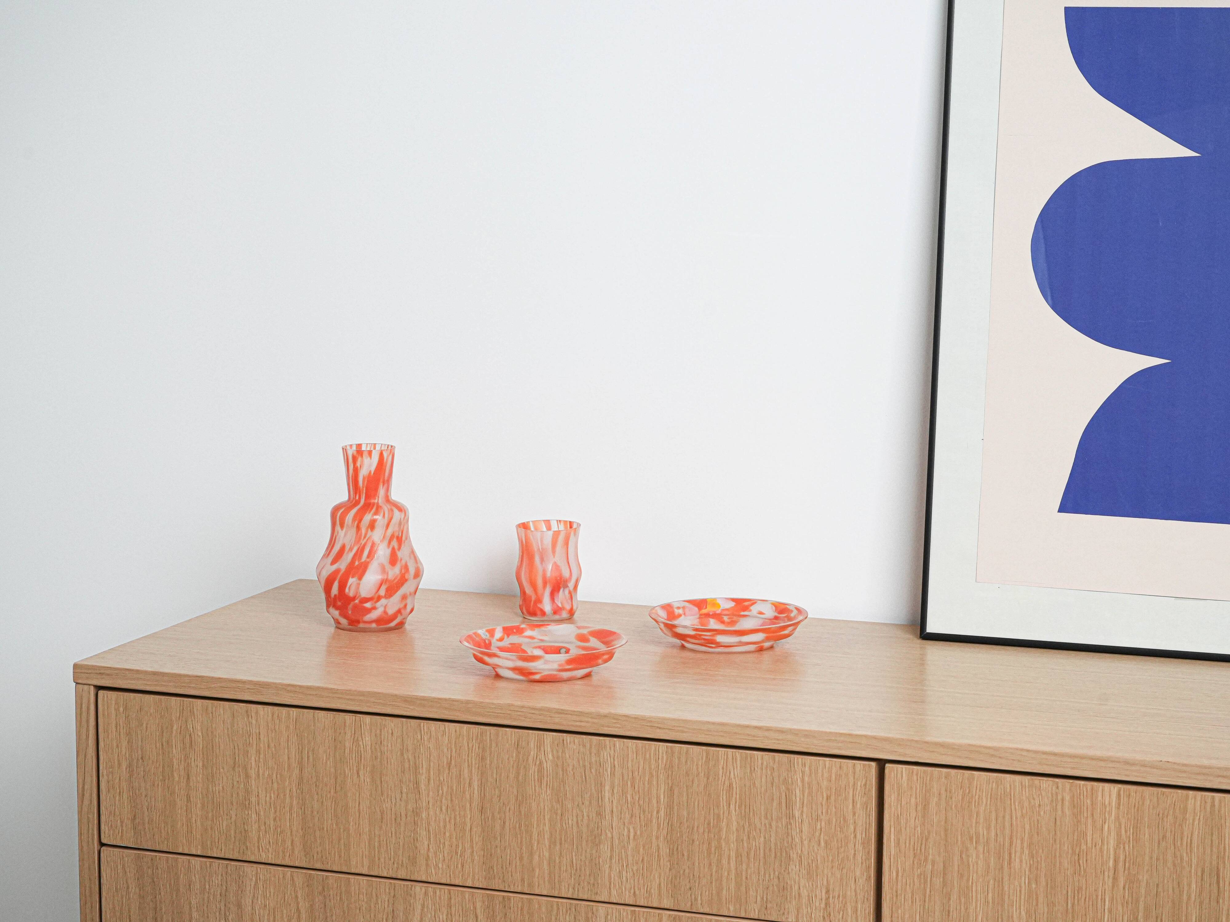 Set of artistic glass items, Italian design, 1970s, production: Italy