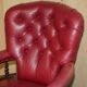 William IV antique Chesterfield armchair in leather with twisted barley structure.