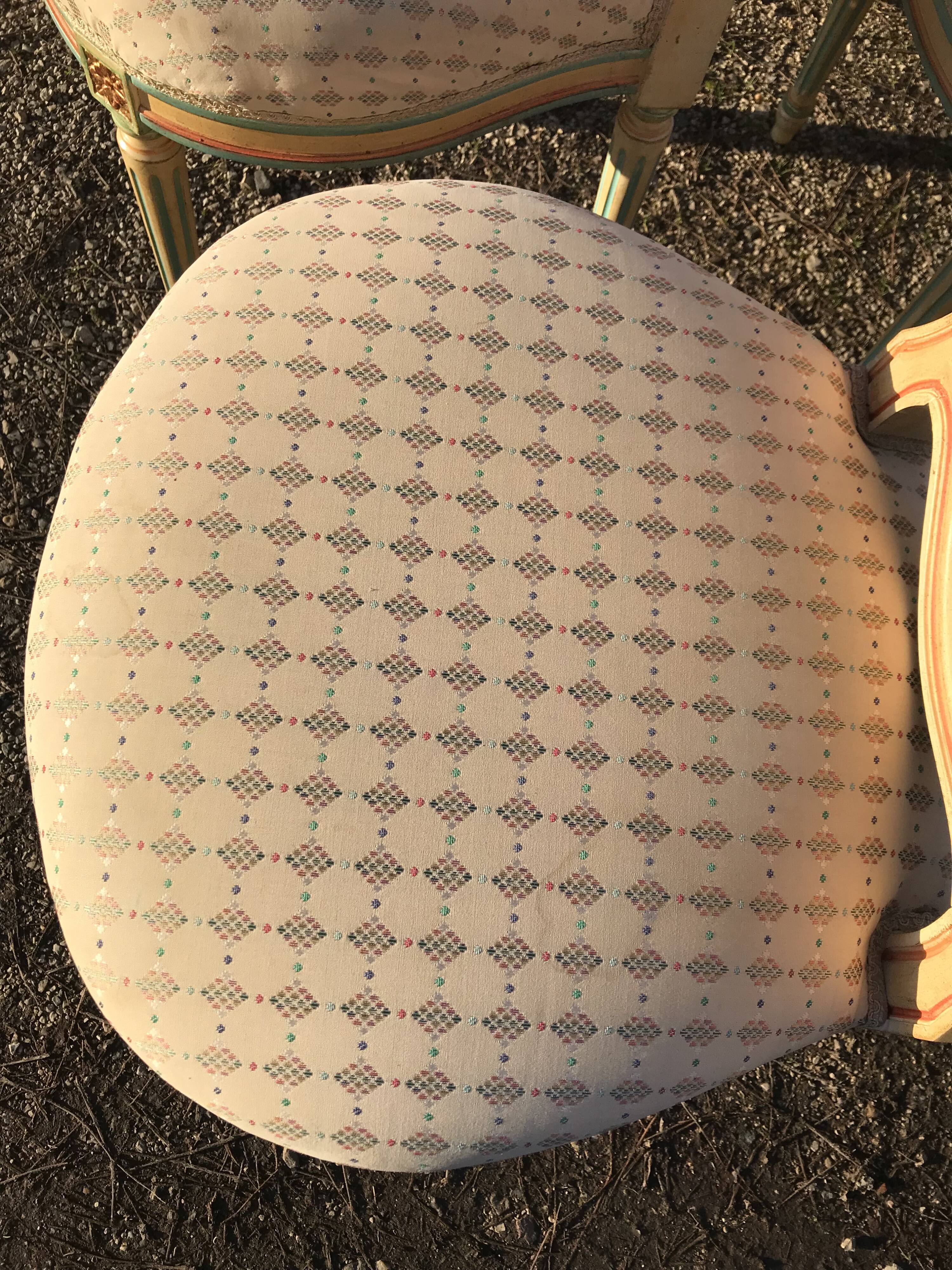 6 louis XVI hot air balloon chairs