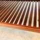 Scandinavian teak coffee table with slatted shelf, Denmark 1960s
