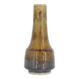 Small modern Scandinavian mid-century collection vase in glazed brown stoneware no. 3 by Gunnar Borg.