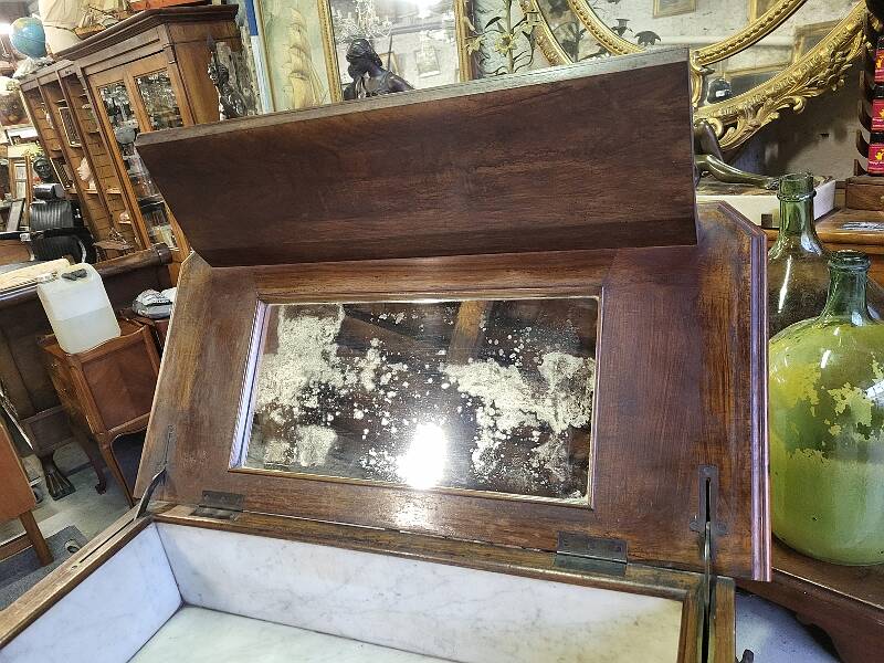 dressing table 4 drawers marble top in mahogany from the 19th century