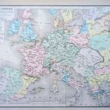 Feudal Europe, original map printed in 1879.