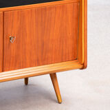 Vintage scandinavian buffet 1960 teak & glass