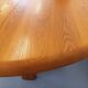 Table à manger ronde vintage Seltz des années 70 80 en orme blond massif
