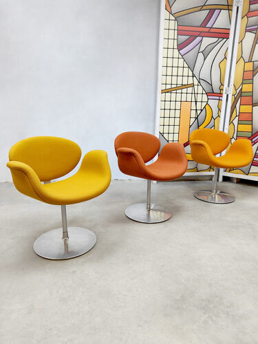 Vintage Dutch design dining chairs by Pierre Paulin