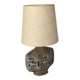 Openwork ceramic lamp inspired by Capron signed