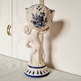 Vase de sculpture de chérubin Capodimonte peint à la main