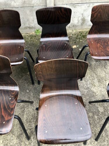 Lot de 6 chaises vintage Eromes E5