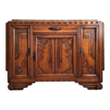 Buffet art déco plateau marbre, meuble vaisselier ancien
