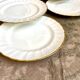 6 flat plates in white and golden Limoges porcelain, Verlaine service