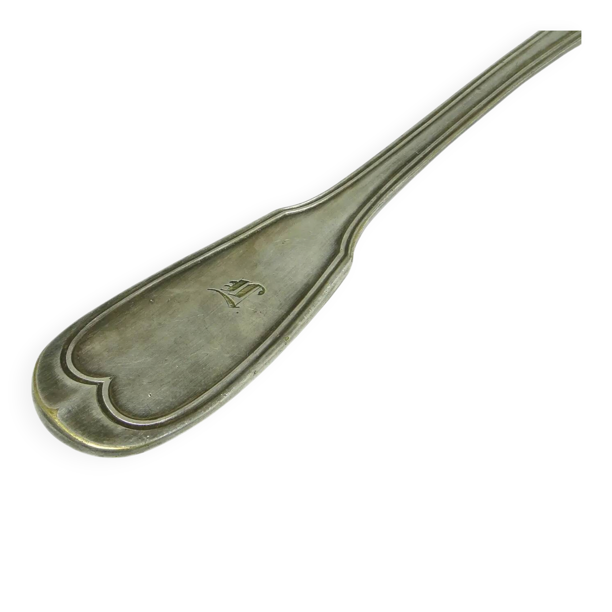 Table spoon, classicism, silver-plated brass, Austro-Hungary, early 20th century