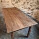 Table de ferme française ancienne en chêne avec deux tiroirs — XIXe siècle