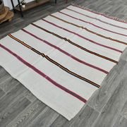6x8 pinstriped turkish rug, 184x253cm