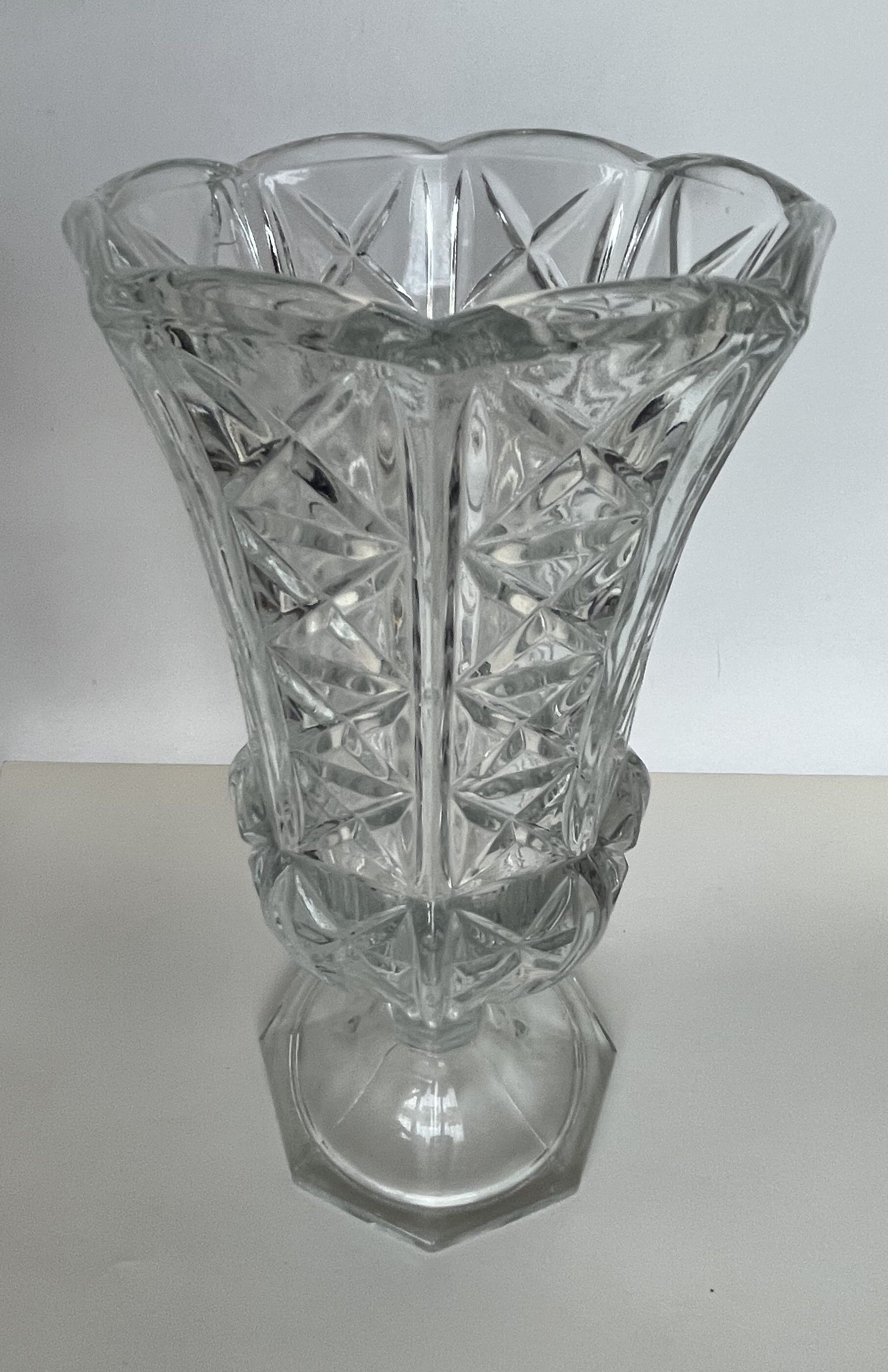 Vintage cast glass vase