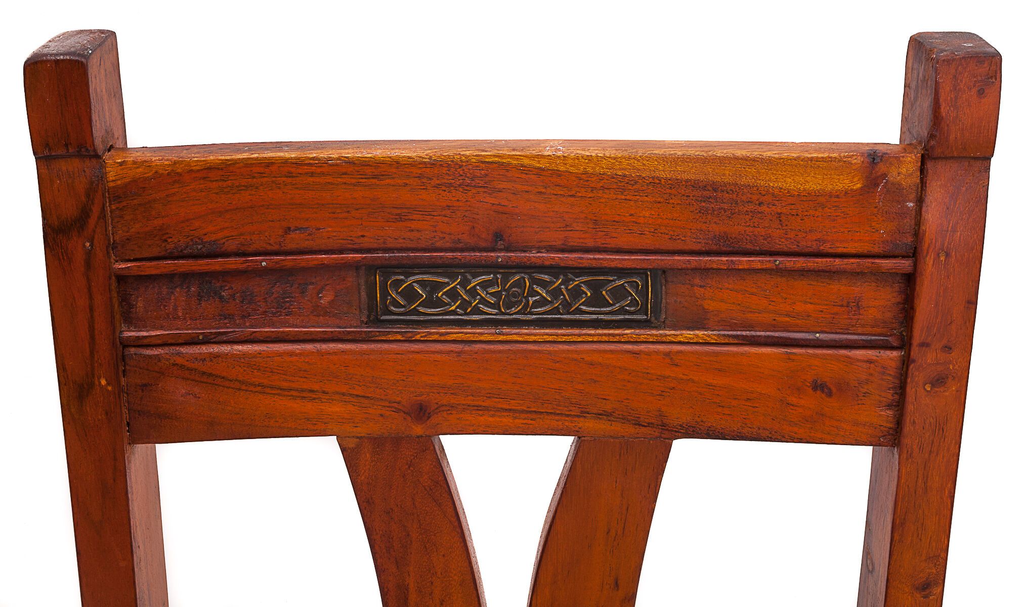 Set of 4 chairs in solid mahogany, vintage Art Nouveau, 1900