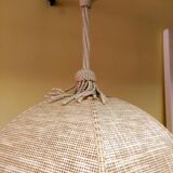 Bohemian hanging lamp cannage and vintage fringes