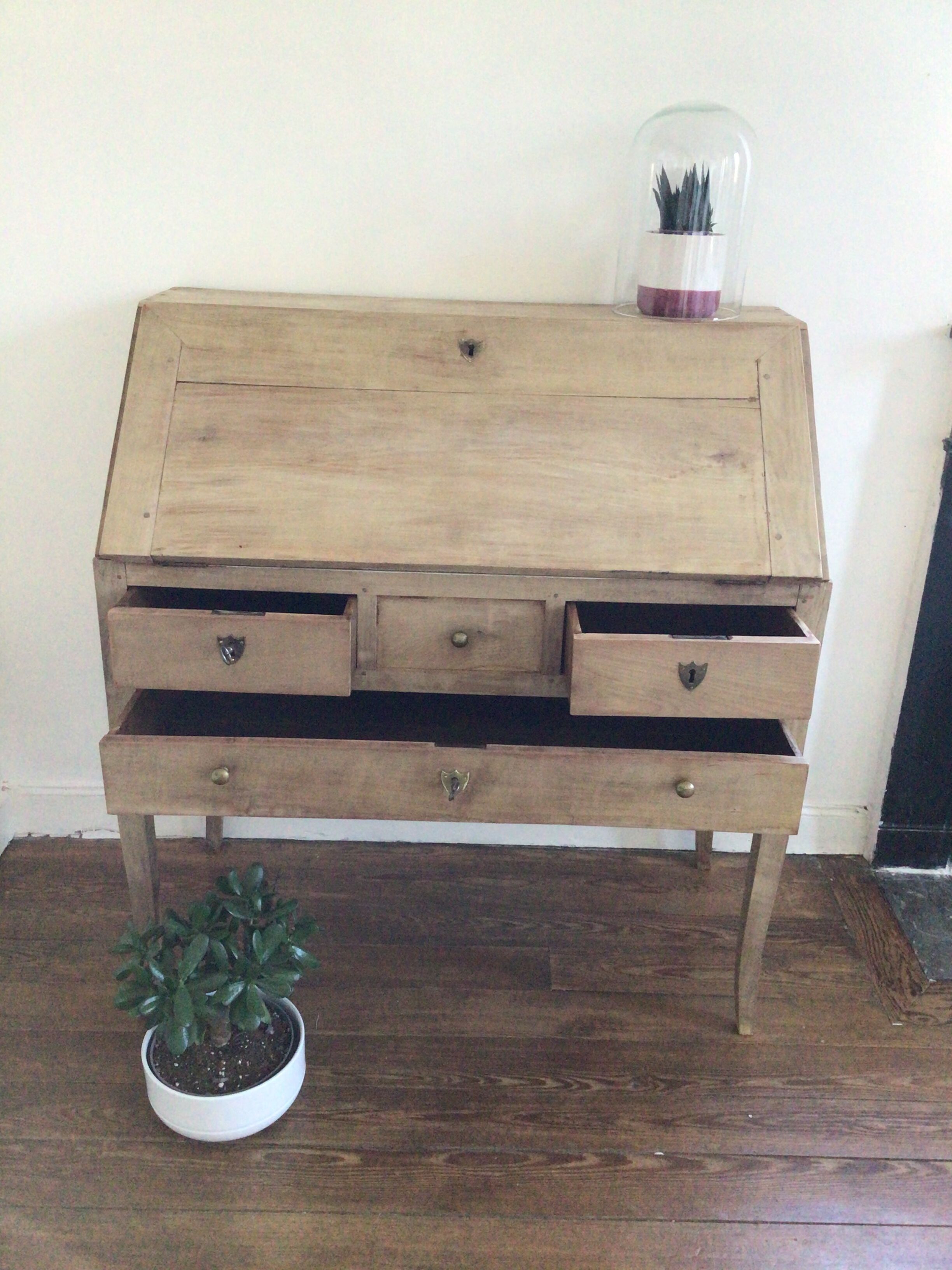 Office XIXth pickled oak