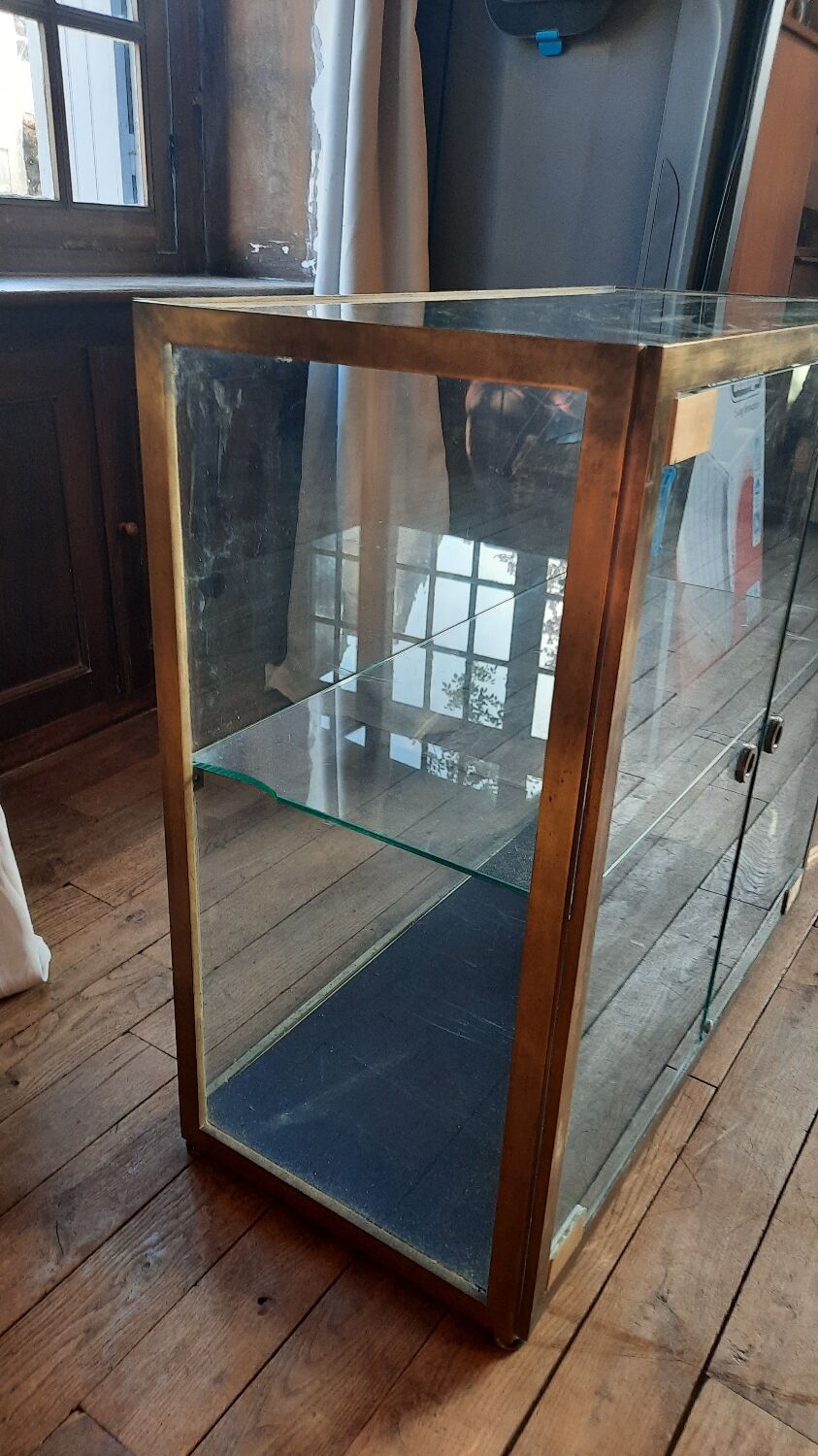 Art deco style brass showcase