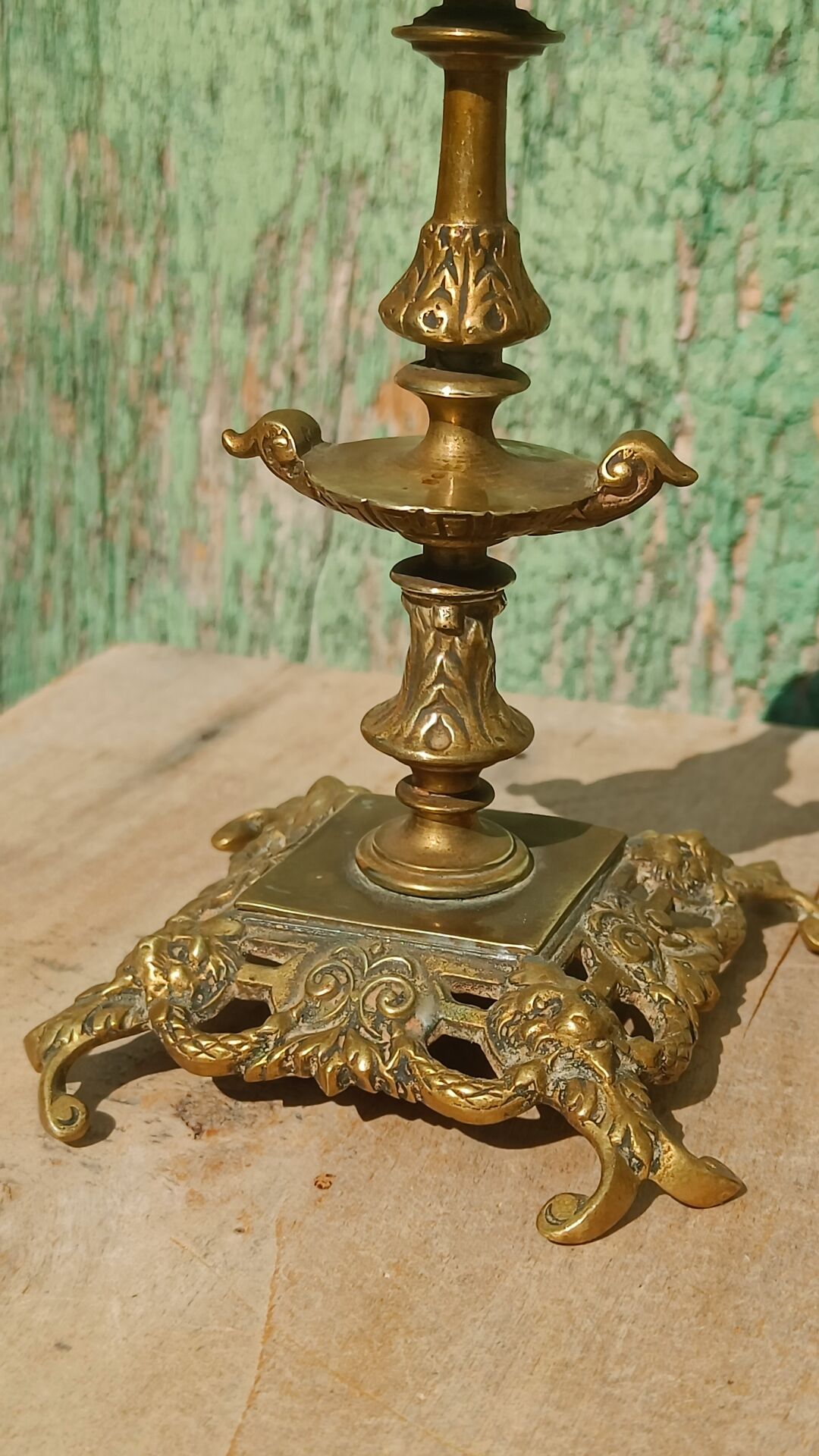 Pair of antique brass candlesticks – Napoleon III style