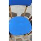 Pair of chairs in wood and blue coating