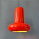 Suspension vintage Space Age conique rouge