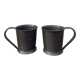 Pair of brutalist pewter cups signed